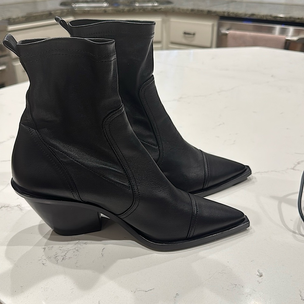 AGL Roberta black stretch  leather boots .  Never worn
